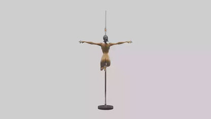 3D model Pole Dance Pose statue model VR / AR / low-poly
