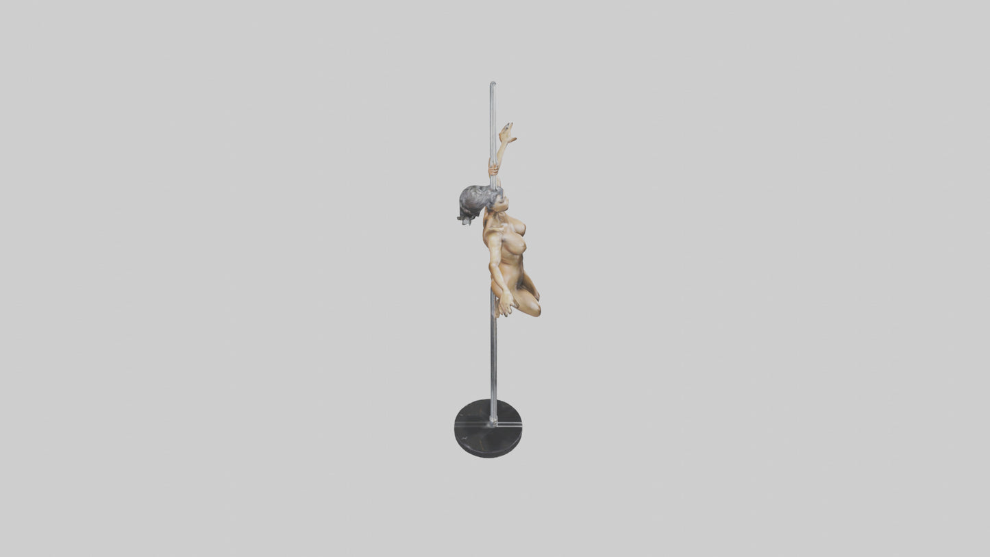 3D model Pole Dance Pose statue model VR / AR / low-poly