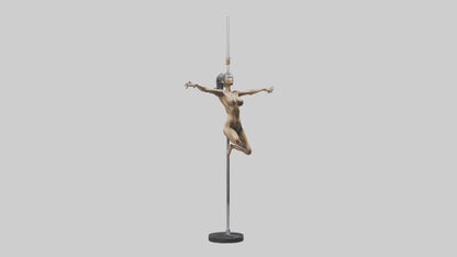 3D model Pole Dance Pose statue model VR / AR / low-poly
