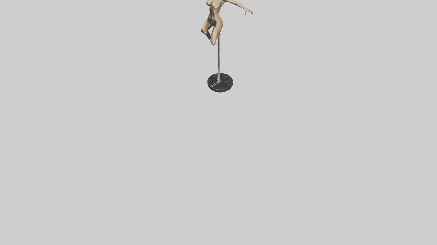 3D model Pole Dance Pose statue model VR / AR / low-poly