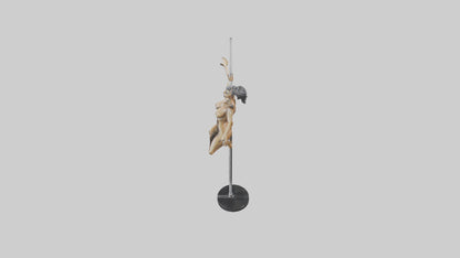 3D model Pole Dance Pose statue model VR / AR / low-poly