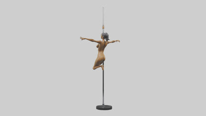 3D model Pole Dance Pose statue model VR / AR / low-poly