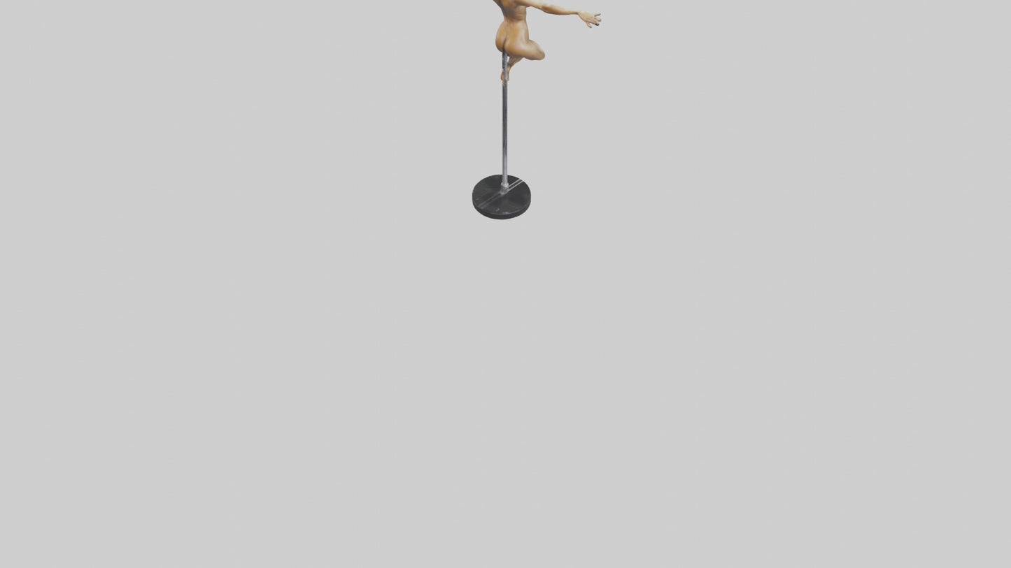 3D model Pole Dance Pose statue model VR / AR / low-poly