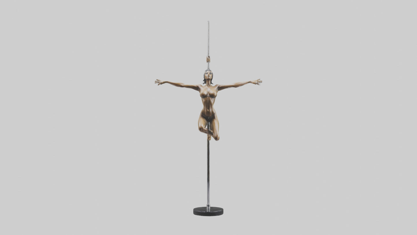 3D model Pole Dance Pose statue model VR / AR / low-poly