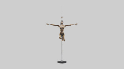 3D model Pole Dance Pose statue model VR / AR / low-poly