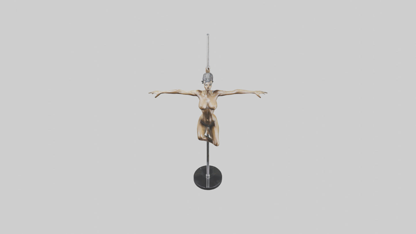 3D model Pole Dance Pose statue model VR / AR / low-poly