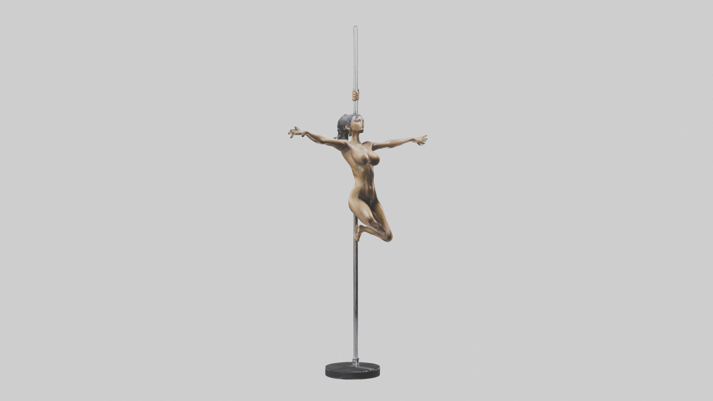 3D model Pole Dance Pose statue model VR / AR / low-poly