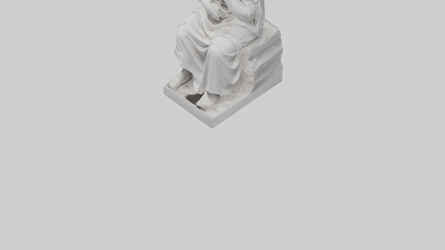 3D model Pondering Philosopher statue model VR / AR / low-poly