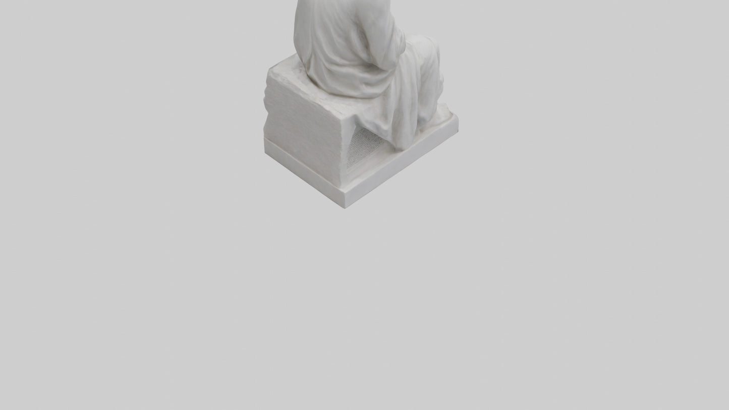 3D model Pondering Philosopher statue model VR / AR / low-poly
