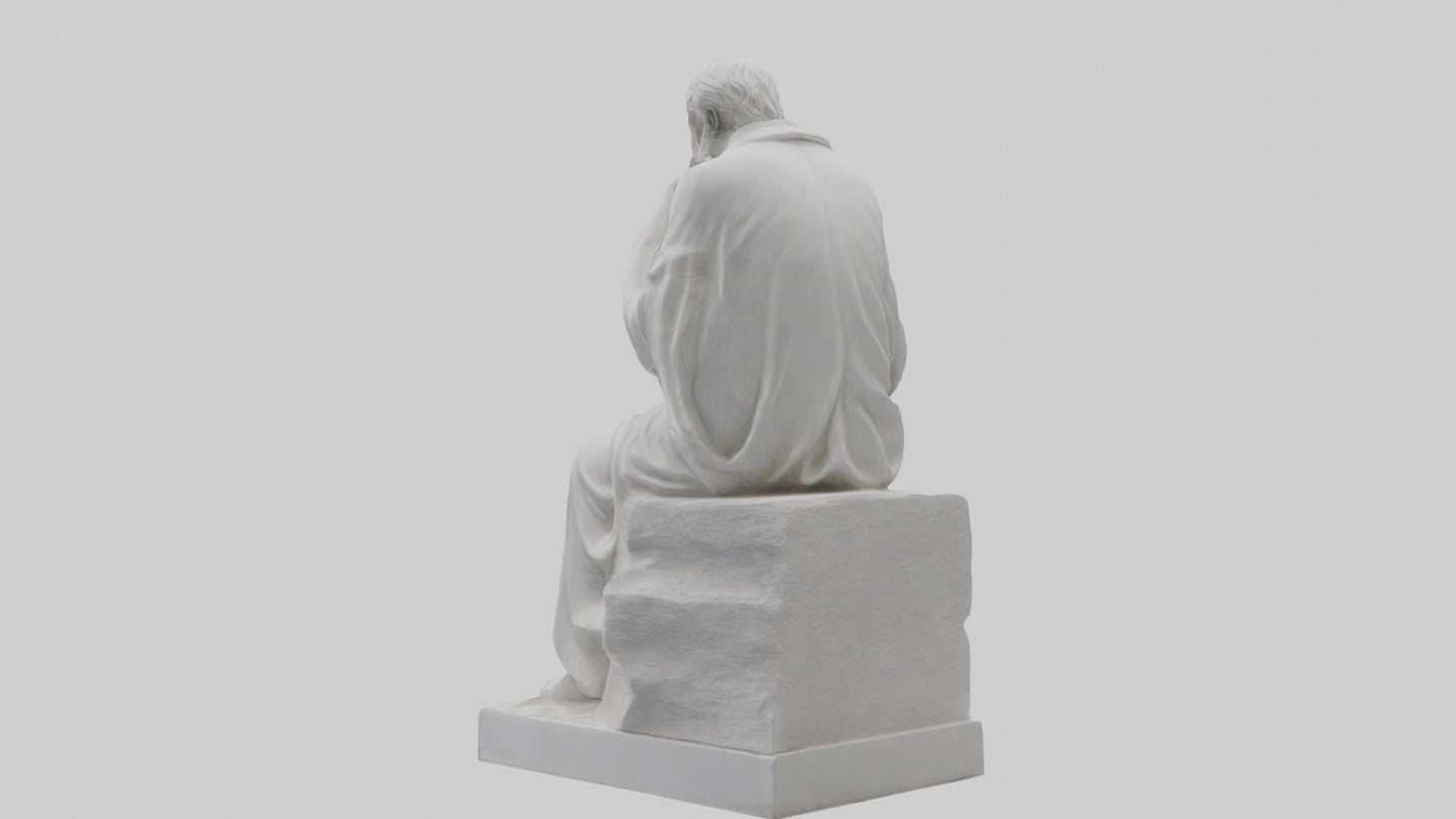 3D model Pondering Philosopher statue model VR / AR / low-poly