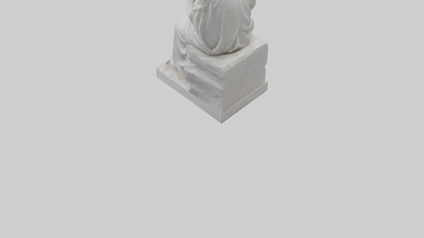 3D model Pondering Philosopher statue model VR / AR / low-poly