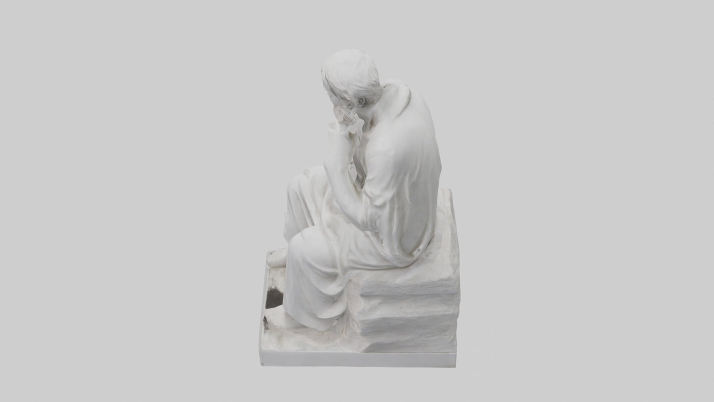 3D model Pondering Philosopher statue model VR / AR / low-poly
