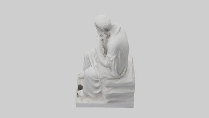 3D model Pondering Philosopher statue model VR / AR / low-poly