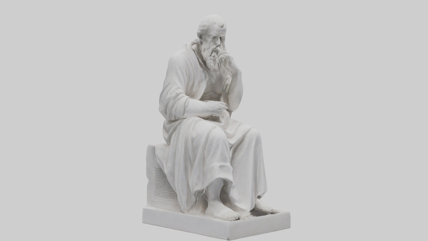3D model Pondering Philosopher statue model VR / AR / low-poly