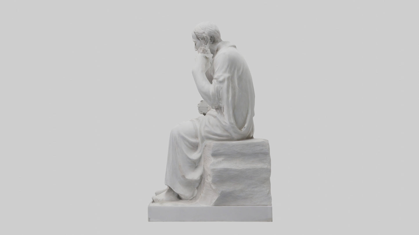 3D model Pondering Philosopher statue model VR / AR / low-poly