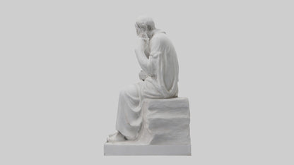 3D model Pondering Philosopher statue model VR / AR / low-poly