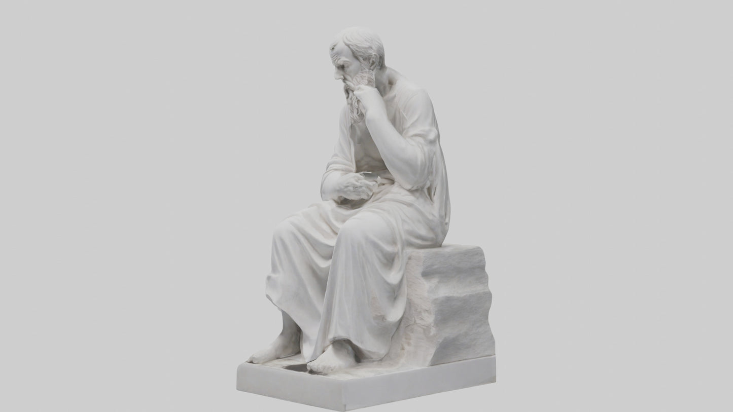 3D model Pondering Philosopher statue model VR / AR / low-poly