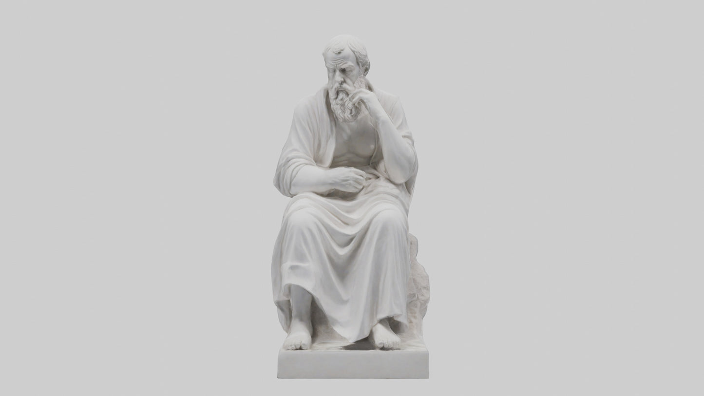 3D model Pondering Philosopher statue model VR / AR / low-poly