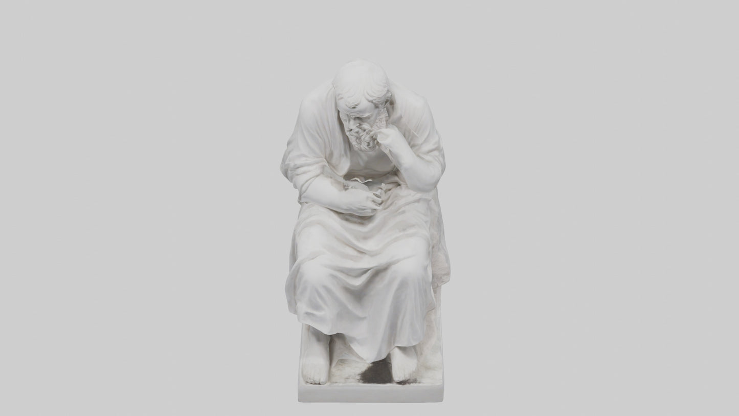 3D model Pondering Philosopher statue model VR / AR / low-poly