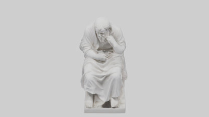 3D model Pondering Philosopher statue model VR / AR / low-poly
