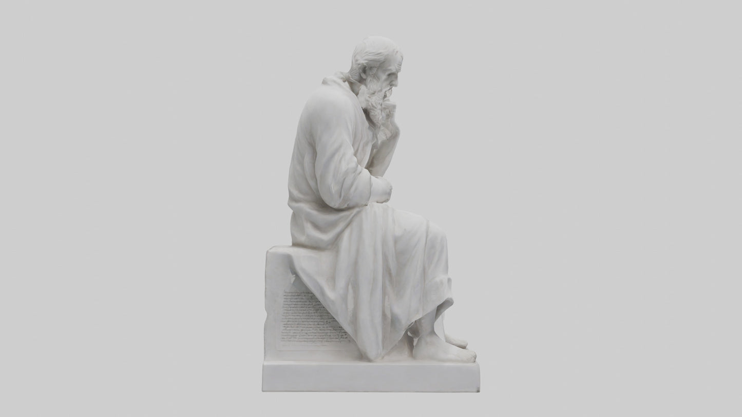 3D model Pondering Philosopher statue model VR / AR / low-poly