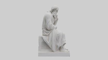 3D model Pondering Philosopher statue model VR / AR / low-poly