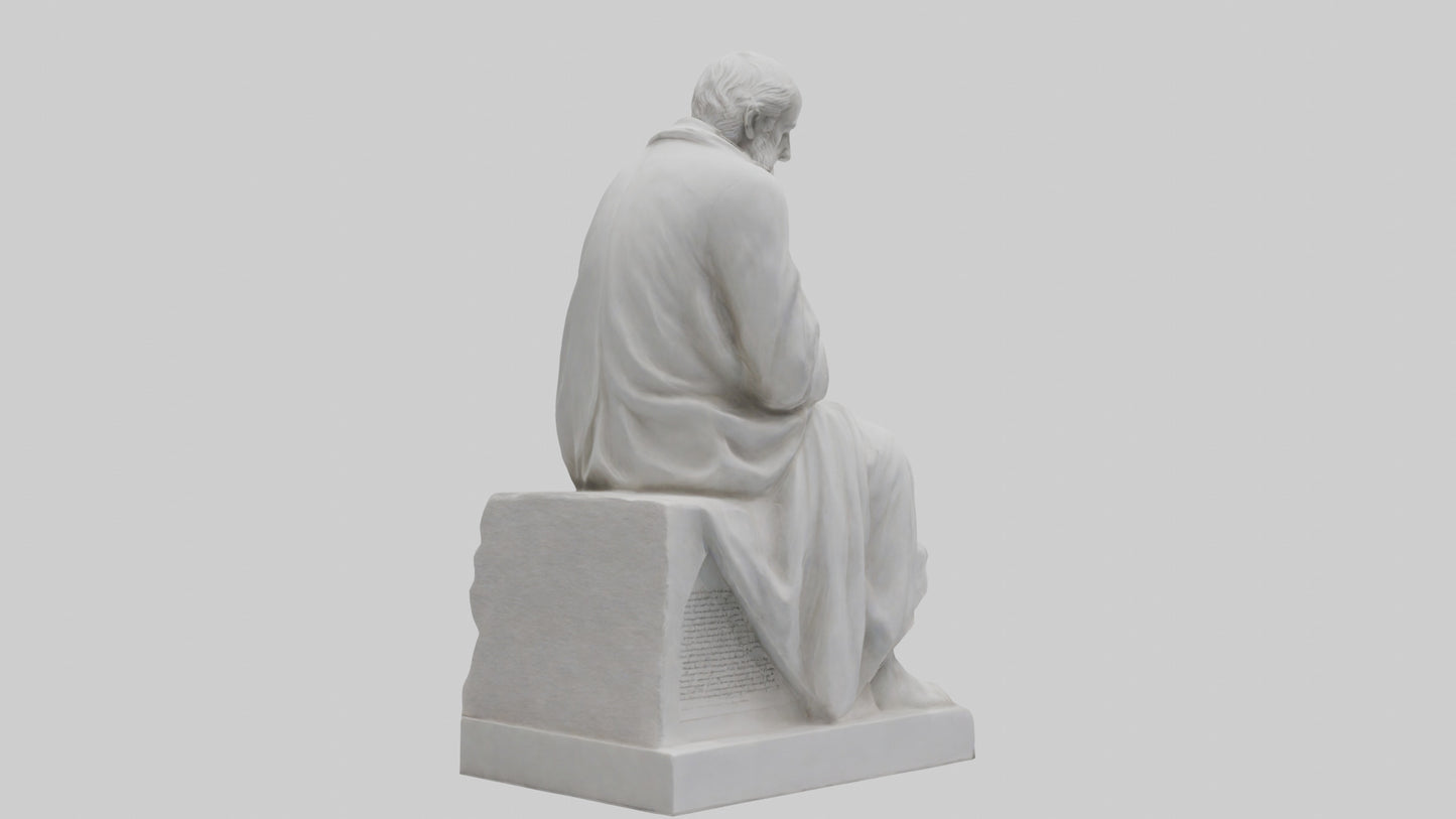 3D model Pondering Philosopher statue model VR / AR / low-poly