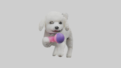 3D model Poodle retrieving toy model VR / AR / low-poly