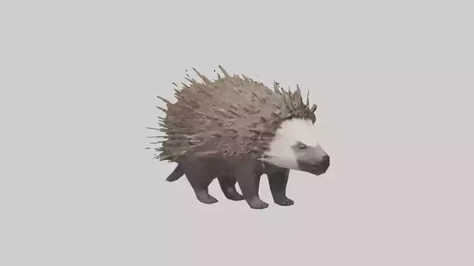 3D model Porcupine defending model VR / AR / low-poly