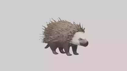 3D model Porcupine defending model VR / AR / low-poly