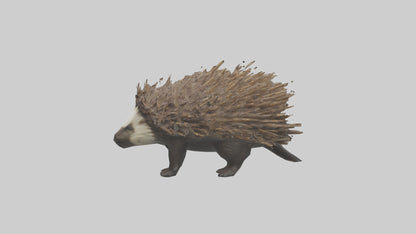 3D model Porcupine defending model VR / AR / low-poly