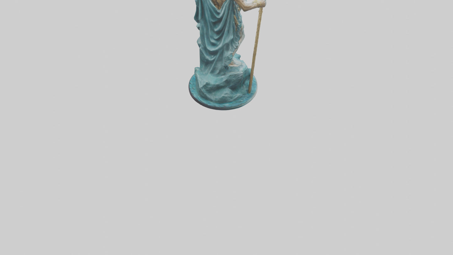 3D model Poseidon King of the sea statue model VR / AR / low-poly