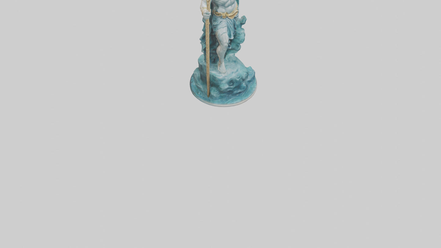 3D model Poseidon King of the sea statue model VR / AR / low-poly