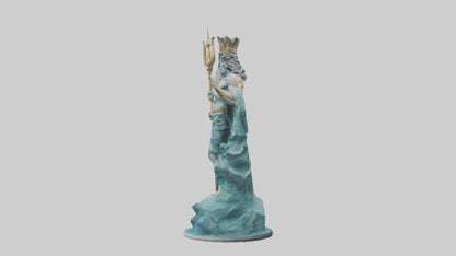 3D model Poseidon King of the sea statue model VR / AR / low-poly