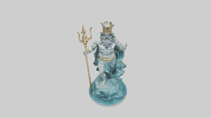 3D model Poseidon King of the sea statue model VR / AR / low-poly