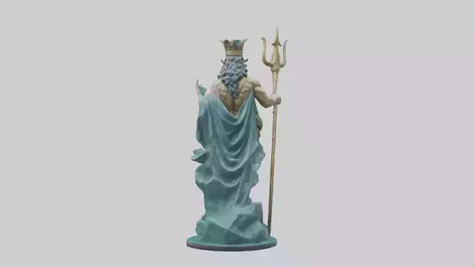 3D model Poseidon King of the sea statue model VR / AR / low-poly