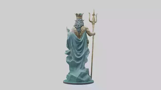 3D model Poseidon King of the sea statue model VR / AR / low-poly