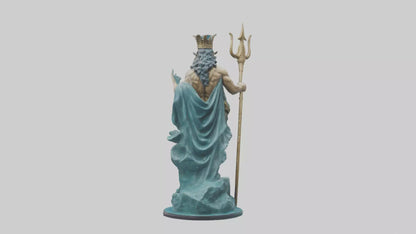 3D model Poseidon King of the sea statue model VR / AR / low-poly