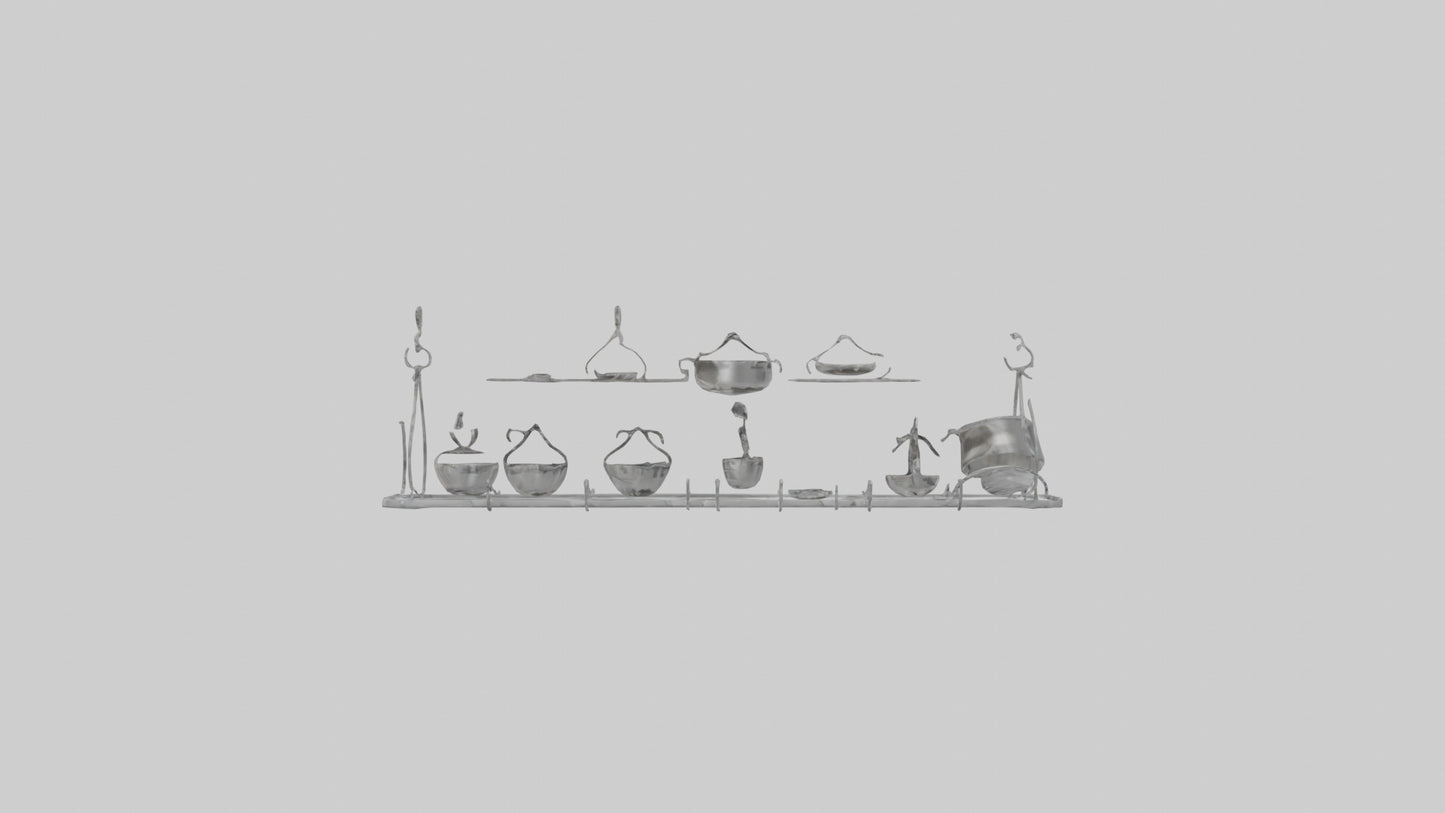 Pot rack model VR / AR / low-poly