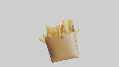 3D model Potato Fries Pack model VR / AR / low-poly
