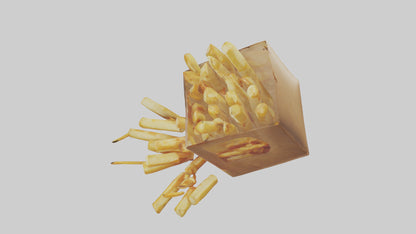 3D model Potato Fries Pack model VR / AR / low-poly