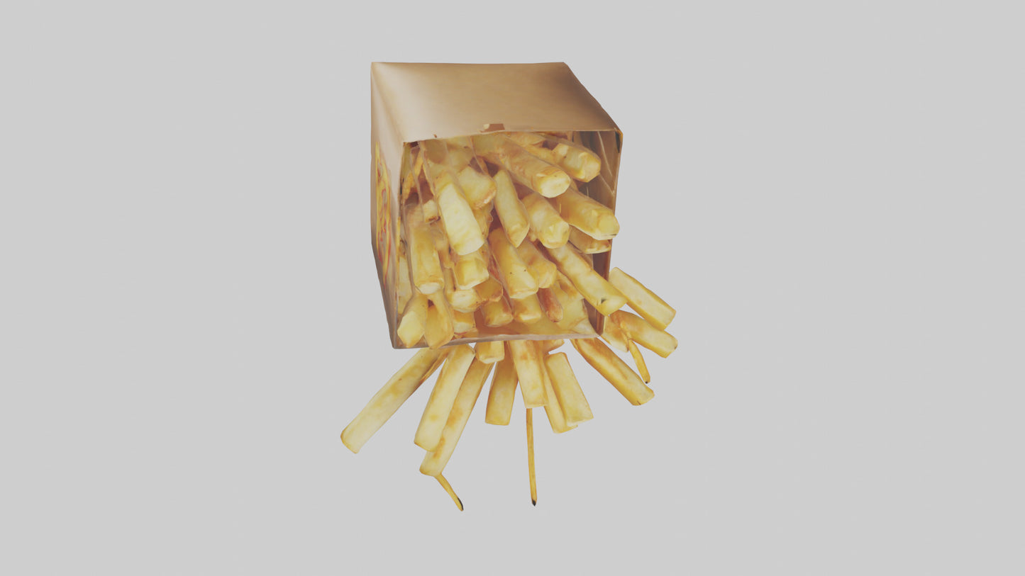 3D model Potato Fries Pack model VR / AR / low-poly