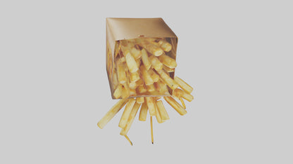 3D model Potato Fries Pack model VR / AR / low-poly