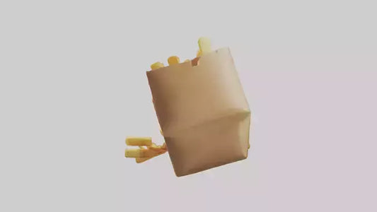 3D model Potato Fries Pack model VR / AR / low-poly
