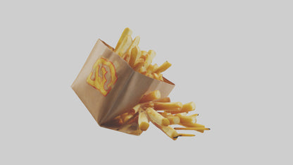 3D model Potato Fries Pack model VR / AR / low-poly