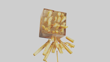 3D model Potato Fries Pack model VR / AR / low-poly