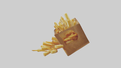 3D model Potato Fries Pack model VR / AR / low-poly