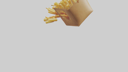 3D model Potato Fries Pack model VR / AR / low-poly