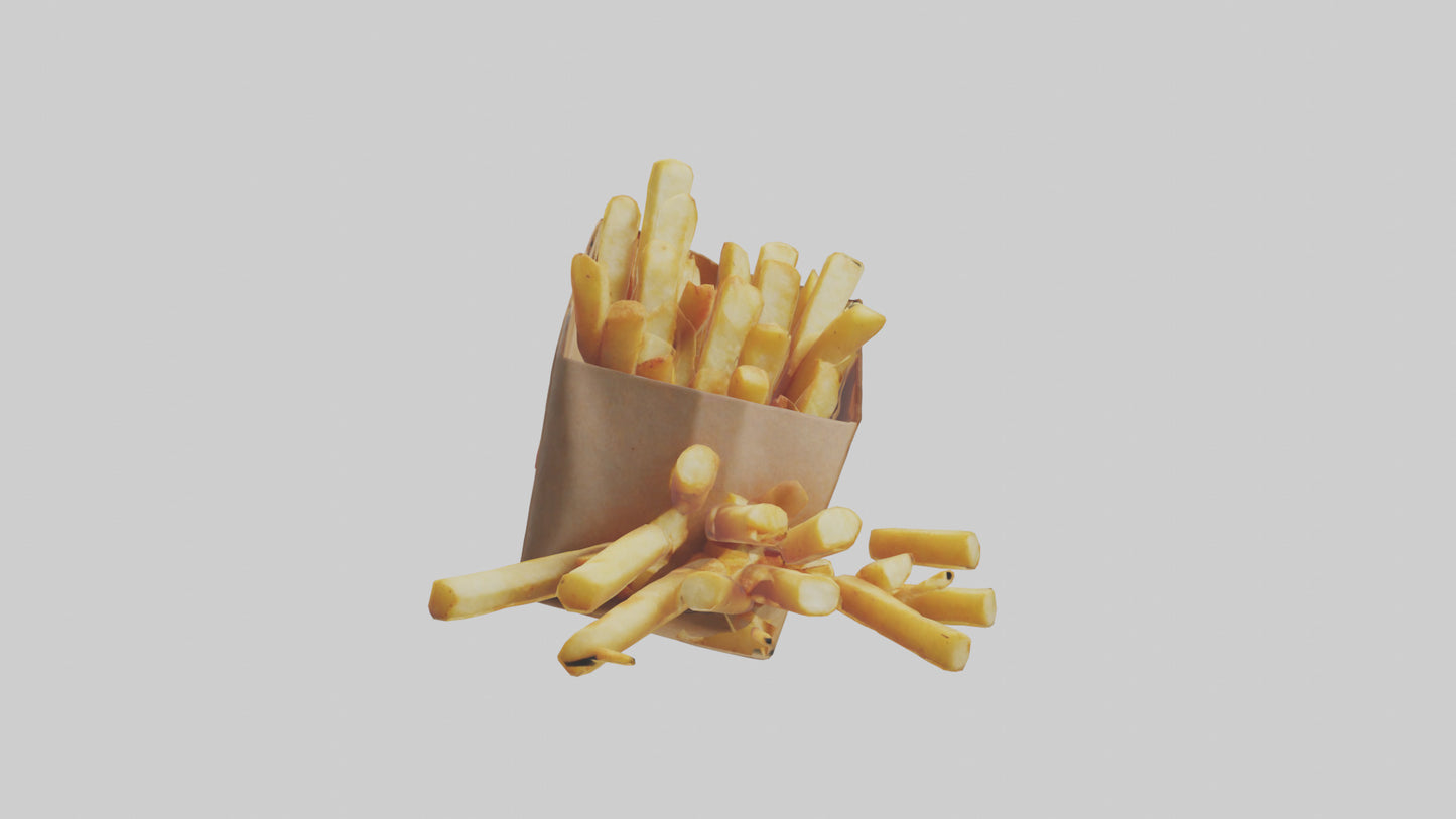 3D model Potato Fries Pack model VR / AR / low-poly