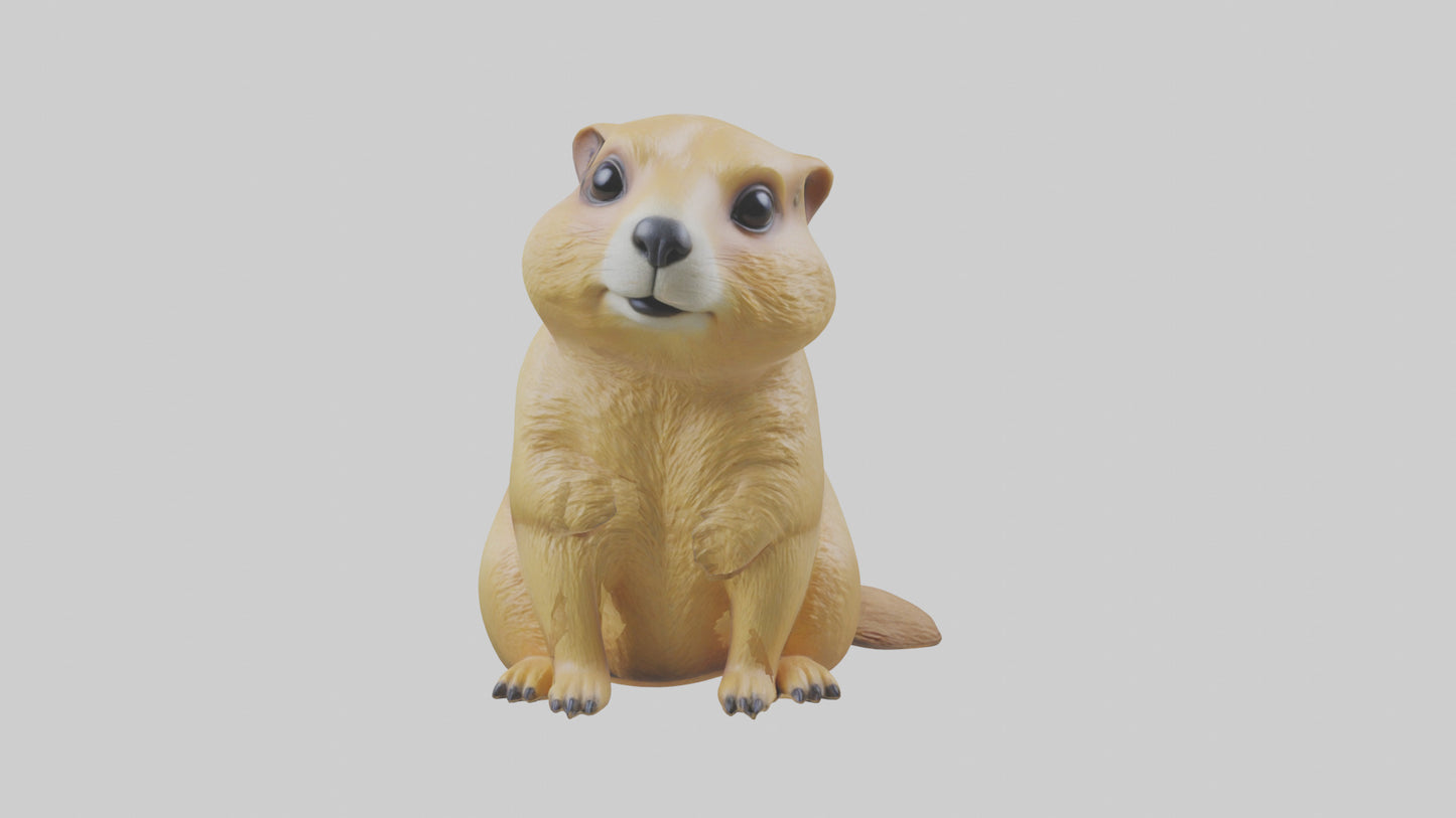3D model Prairie Dog sitting model VR / AR / low-poly